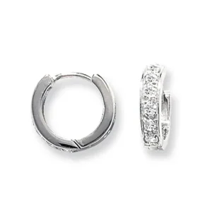 Jack Murphy Jewellers Bridal Jewellery | Jmj Sterling Silver Jewellery | Sterling Silver Channel CZ Curved Hoop Post Earrings