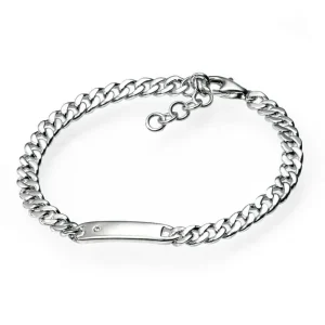 Jack Murphy Jewellers Childrens Jewellery | Jmj Sterling Silver Jewellery | Sterling Silver Children's ID Diamond Set Bracelet