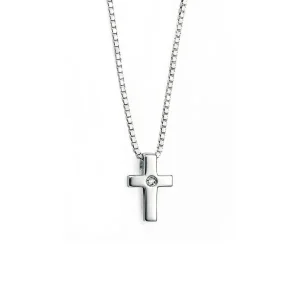 Jack Murphy Jewellers Childrens Jewellery | Jmj Diamond Set Jewellery | Sterling Silver Children's Small Diamond Set Cross Necklace