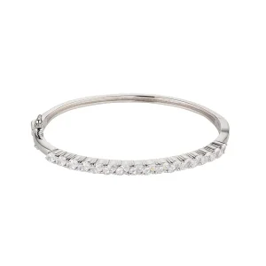 Jack Murphy Jewellers Jmj Sterling Silver Jewellery | Sterling Silver Claw Set Oval CZ Bangle