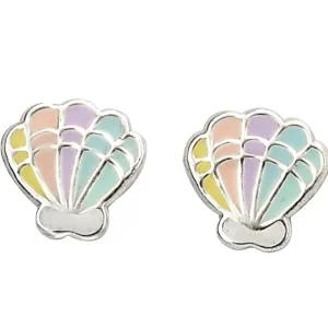 Jack Murphy Jewellers Childrens Jewellery | Jmj Sterling Silver Jewellery | Sterling Silver Cute Enamel Colourful Shell Stud Earrings