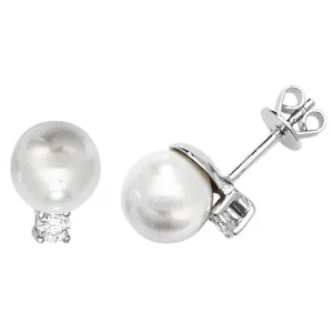 Jack Murphy Jewellers Jmj Sterling Silver Jewellery | Sterling Silver CZ & Pearl Studs