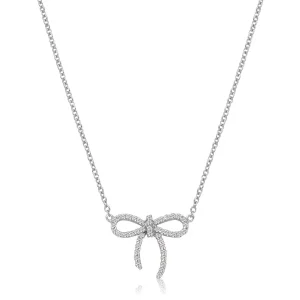 Jack Murphy Jewellers Jmj Sterling Silver Jewellery | Sterling Silver CZ Bow Pendant Necklace
