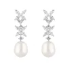 Jack Murphy Jewellers Bridal Jewellery | Jmj Sterling Silver Jewellery | Sterling Silver CZ Stars 10mm Pearl Drop Earrings