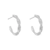 Jack Murphy Jewellers Bridal Jewellery | Jmj Sterling Silver Jewellery | Sterling Silver CZ Twisted Stud Hoop Earrings