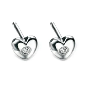 Jack Murphy Jewellers Childrens Jewellery | Jmj Sterling Silver Jewellery | Sterling Silver D for Diamond Children's Heart Stud