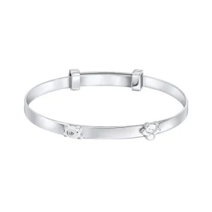 Jack Murphy Jewellers Childrens Jewellery | Jmj Diamond Set Jewellery | Sterling Silver Diamond Teddy Bear Peekaboo Children's Bangle