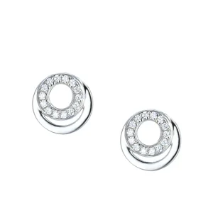 Jack Murphy Jewellers Jmj Sterling Silver Jewellery | Sterling Silver Double Circle CZ Stud Earrings