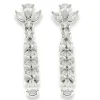 Jack Murphy Jewellers Bridal Jewellery | Jmj Sterling Silver Jewellery | Sterling Silver Fancy Marquise, Pear & Round Double Row CZ Drop Earrings