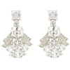 Jack Murphy Jewellers Bridal Jewellery | Jmj Sterling Silver Jewellery | Sterling Silver Fancy Princess, Oval & Round Art Deco Drop CZ Earrings