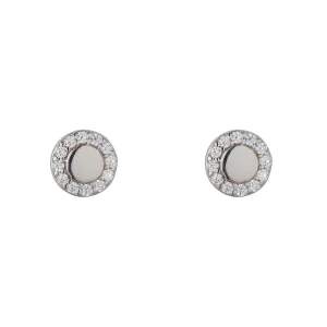 Jack Murphy Jewellers Childrens Jewellery | Jmj Sterling Silver Jewellery | Sterling Silver Halo & Buttoned Stud Earrings