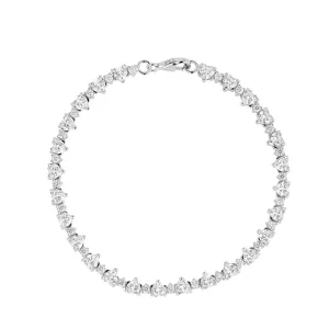 Jack Murphy Jewellers All Jmj & Branded Fashion Jewellery | Jmj Sterling Silver Jewellery | Sterling Silver Heart & Round CZ Claw Set Tennis Bracelet