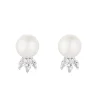 Jack Murphy Jewellers Bridal Jewellery | Jmj Sterling Silver Jewellery | Sterling Silver Marquise CZ & Pearl Crown Stud Earrings