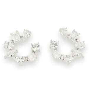 Jack Murphy Jewellers Childrens Jewellery | Jmj Sterling Silver Jewellery | Sterling Silver 20mm Open Round Clustered CZ Stud Earrings