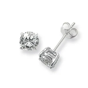 Jack Murphy Jewellers Childrens Jewellery | Jmj Sterling Silver Jewellery | Sterling Silver 6mm Round Solitaire CZ Stud Earrings