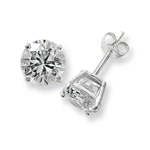 Jack Murphy Jewellers Childrens Jewellery | Jmj Sterling Silver Jewellery | Sterling Silver 9mm Round Solitaire CZ Stud Earrings