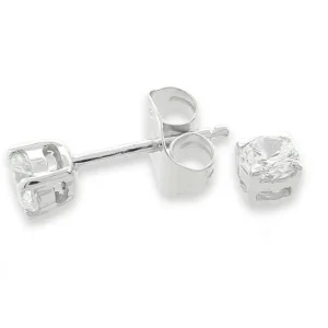 Jack Murphy Jewellers Childrens Jewellery | Jmj Sterling Silver Jewellery | Sterling Silver 4mm Round Solitaire Style CZ Stud Earrings