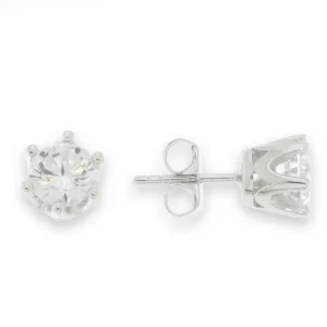 Jack Murphy Jewellers Childrens Jewellery | Jmj Sterling Silver Jewellery | Sterling Silver 7.5mm Round Solitaire Style CZ Stud Earrings