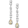 Jack Murphy Jewellers Bridal Jewellery | Jmj Sterling Silver Jewellery | Sterling Silver Multi-Stone White & Yellow CZ Drop Earrings