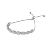 Jack Murphy Jewellers Jmj Sterling Silver Jewellery | Sterling Silver Oval & Halo Adjustable CZ Rope Bracelet