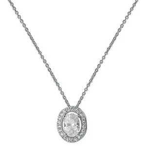 Jack Murphy Jewellers Jmj Sterling Silver Jewellery | Sterling Silver Oval & Halo CZ Necklace