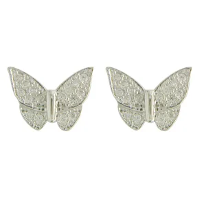 Jack Murphy Jewellers Childrens Jewellery | Jmj Sterling Silver Jewellery | Sterling Silver Pavé CZ Butterfly Stud Earrings