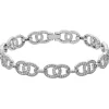 Jack Murphy Jewellers All Jmj & Branded Fashion Jewellery | Jmj Sterling Silver Jewellery | Sterling Silver Pavé CZ Interlocked Oval & Link Bracelet