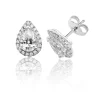 Jack Murphy Jewellers Jmj Sterling Silver Jewellery | Sterling Silver Pear & Halo CZ Stud Earrings