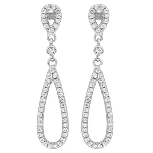 Jack Murphy Jewellers Bridal Jewellery | Jmj Sterling Silver Jewellery | Sterling Silver Pear Drop CZ Stud Earrings