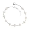 Jack Murphy Jewellers Bridal Jewellery | Jmj Sterling Silver Jewellery | Sterling Silver Pearl & Adjustable Trace Chain Bracelet