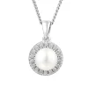 Jack Murphy Jewellers Jmj Sterling Silver Jewellery | Sterling Silver Pearl & CZ Halo Necklace