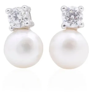 Jack Murphy Jewellers Jmj Sterling Silver Jewellery | Sterling Silver Pearl & CZ Stone Earrings