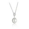 Jack Murphy Jewellers Bridal Jewellery | Jmj Sterling Silver Jewellery | Sterling Silver Pearl & CZ Cluster Drop Spiga Necklace