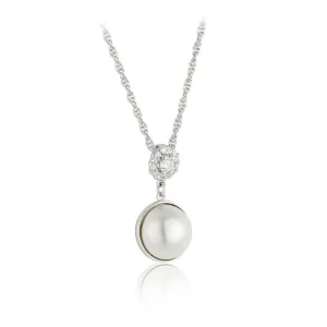 Jack Murphy Jewellers Bridal Jewellery | Jmj Sterling Silver Jewellery | Sterling Silver Pearl & CZ Cluster Drop Spiga Necklace