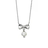Jack Murphy Jewellers Childrens Jewellery | Jmj Diamond Set Jewellery | Sterling Silver Pearl & Diamond Bow Necklace