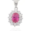 Jack Murphy Jewellers Jmj Gemstone Jewellery | Sterling Silver Pink Oval & Halo CZ Necklace
