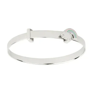 Jack Murphy Jewellers Childrens Jewellery | Jmj Diamond Set Jewellery | Sterling Silver Rainbow & Diamond Baby Bangle