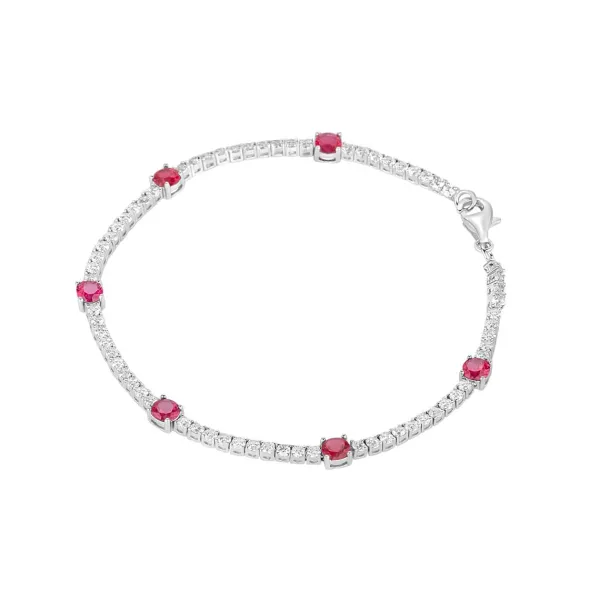 sterling_silver_red__whit_0.webp Jack Murphy Jewellers Jmj Sterling Silver Jewellery | Sterling Silver Red & White CZ Tennis Bracelet