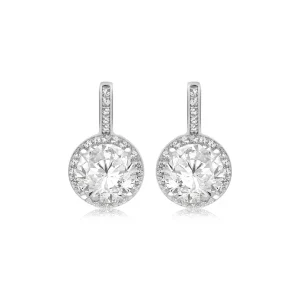 Jack Murphy Jewellers Jmj Sterling Silver Jewellery | Sterling Silver Round & Halo CZ Drop Earrings