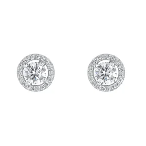 Jack Murphy Jewellers Bridal Jewellery | Jmj Sterling Silver Jewellery | Sterling Silver Round CZ Halo Stud Earrings