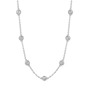 Jack Murphy Jewellers Bridal Jewellery | Jmj Sterling Silver Jewellery | Sterling Silver Round CZ Bezel Set Necklace