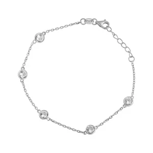 Jack Murphy Jewellers Bridal Jewellery | Jmj Sterling Silver Jewellery | Sterling Silver Round CZ Bezel Set Bracelet