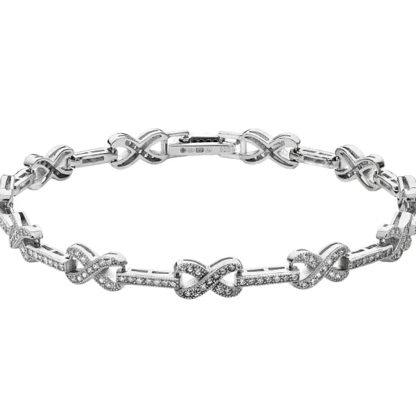 sterling_silver_split_inf_0.webp Jack Murphy Jewellers Bridal Jewellery | All Jmj & Branded Fashion Jewellery | Sterling Silver Split Infinity CZ Linked Bracelet