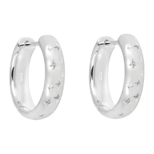 Jack Murphy Jewellers Childrens Jewellery | All Jmj & Branded Fashion Jewellery | Sterling Silver Starry Night Round CZ Huggy Hoop Earrings
