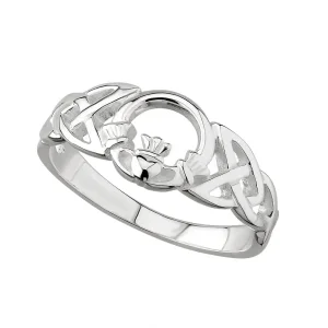 Jack Murphy Jewellers Jmj Sterling Silver Jewellery | Sterling Silver Trinity Knot Claddagh Ring - Size M