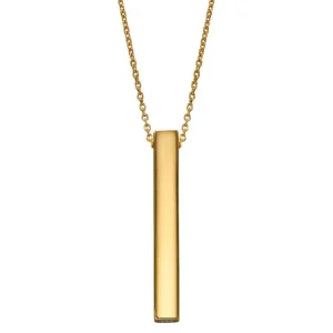 Jack Murphy Jewellers Jmj Sterling Silver Jewellery | Sterling Silver Yellow Gold Plated Vertical Bar Personalising Necklace