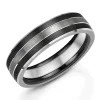 Jack Murphy Jewellers Zirconium Wedding Rings | Two Tone Wedding Rings | Zirconium & Platinum 6mm Matte & Polished Rounded Flat Wedding Band