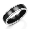 Jack Murphy Jewellers Zirconium Wedding Rings | Two Tone Wedding Rings | Zirconium & Platinum 6mm Polished Rounded Flat Wedding Band