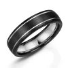 Jack Murphy Jewellers Zirconium Wedding Rings | Two Tone Wedding Rings | Zirconium & Silver 6mm Matte Rounded Flat Court Wedding Band